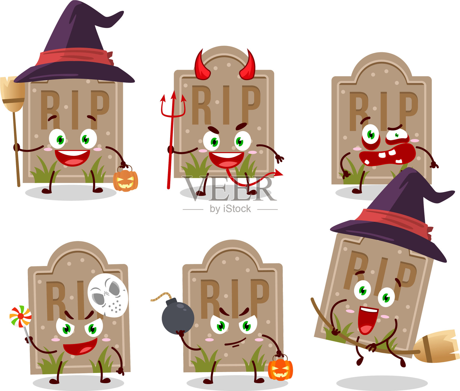 万圣节卡通表情插画图片素材