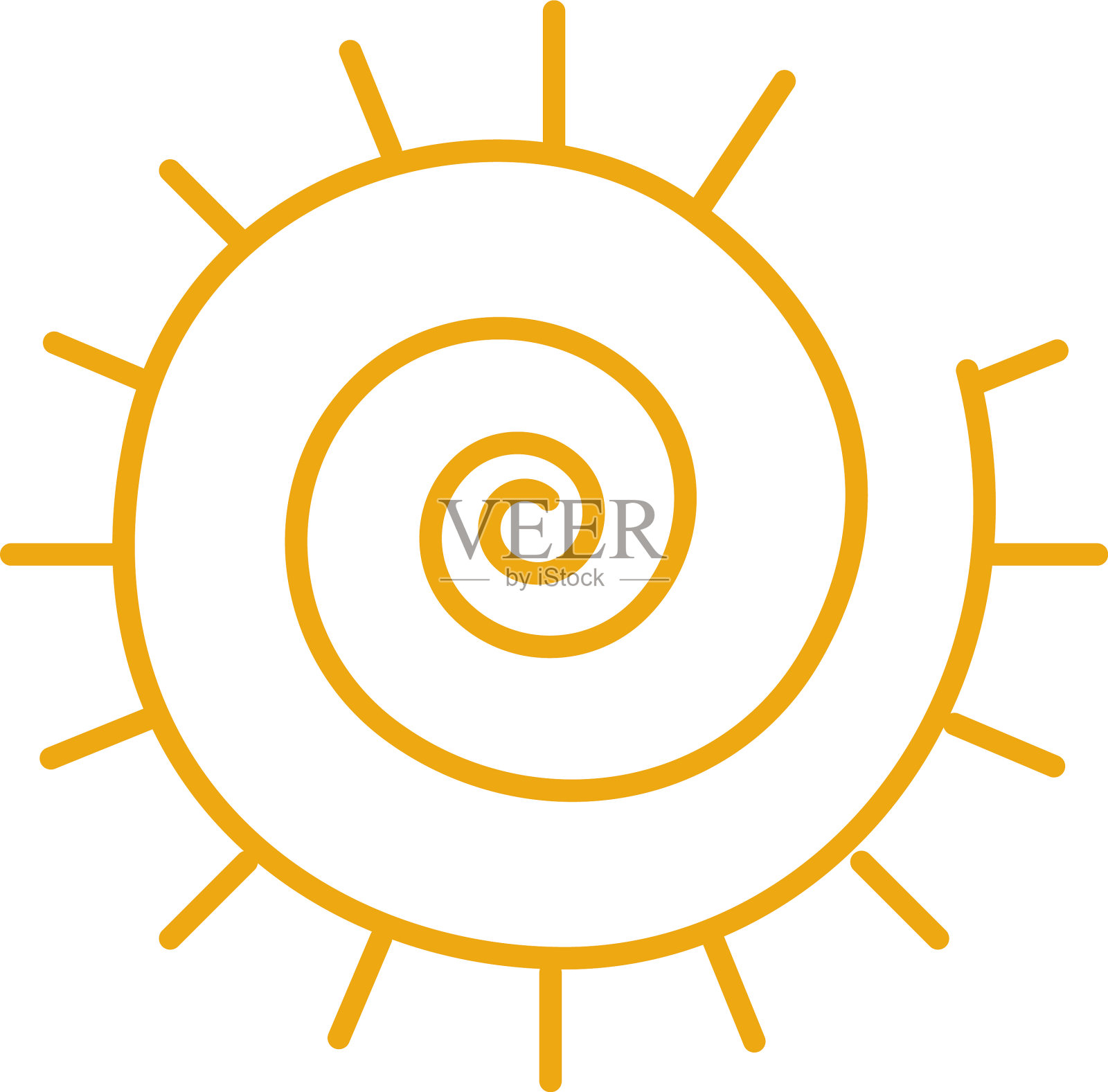 黄色太阳螺旋设计元素图片