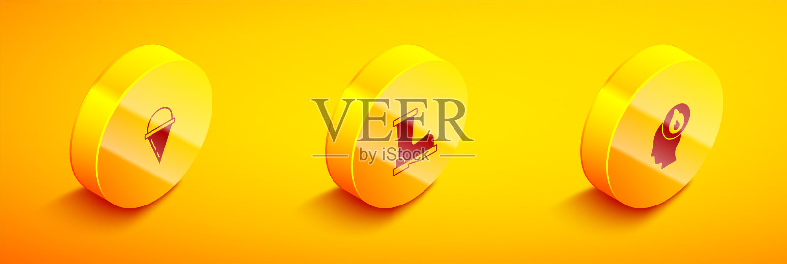 设置等距消防锥斗靴图标素材