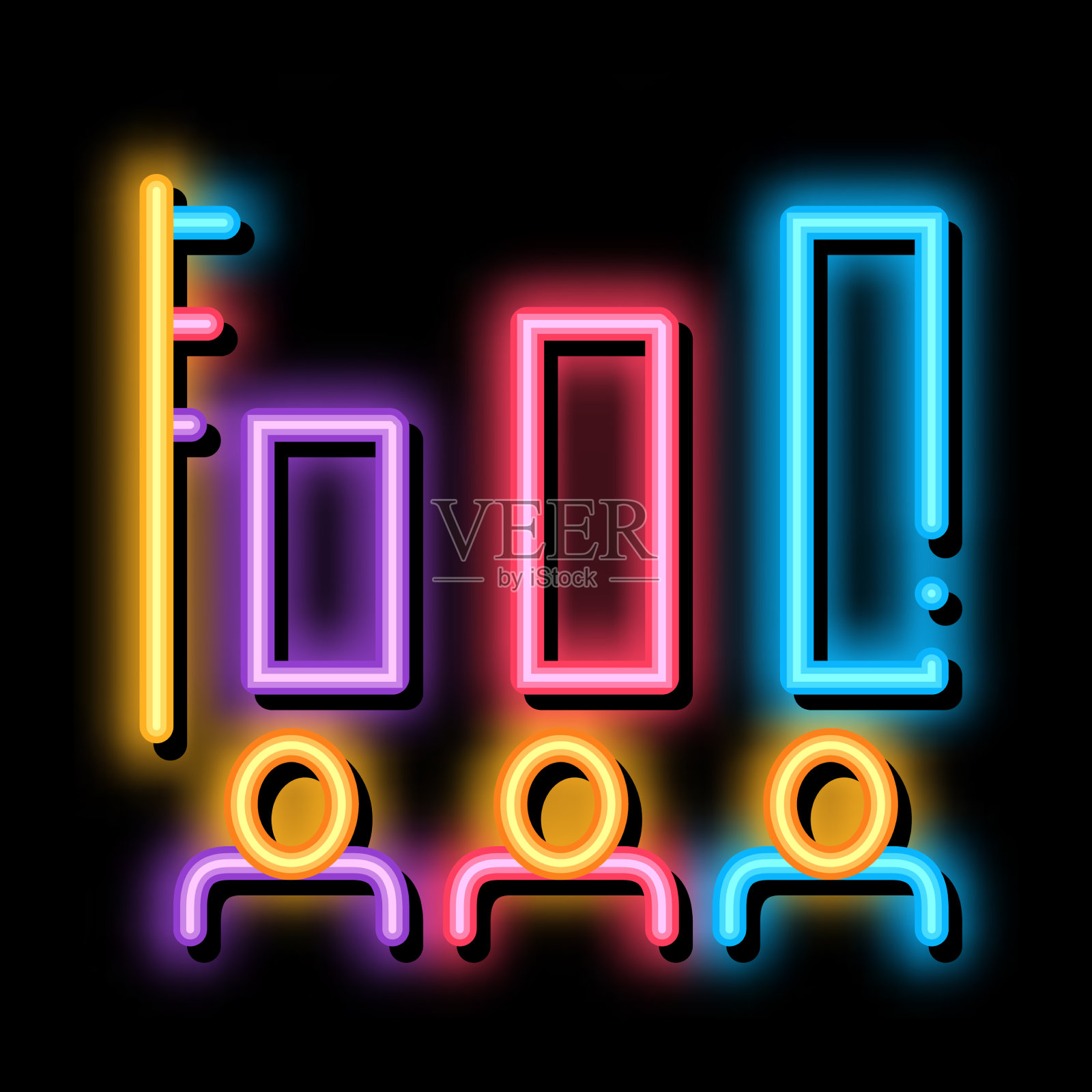 人类信息图霓虹灯图标插画图片素材