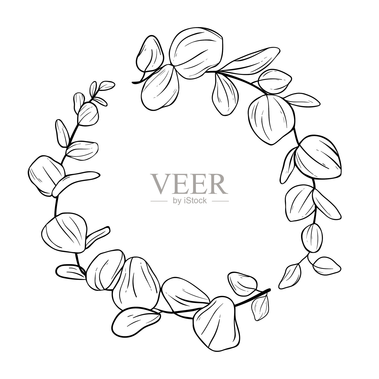 手绘植物设计元素图片