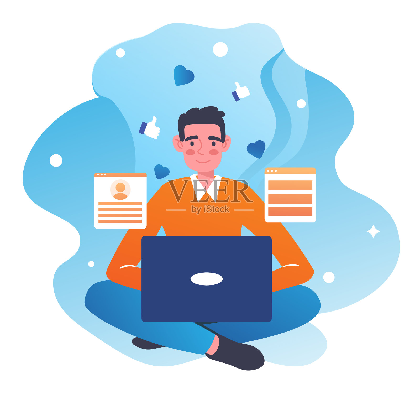 社交媒体应用和服务营销推广设计元素图片