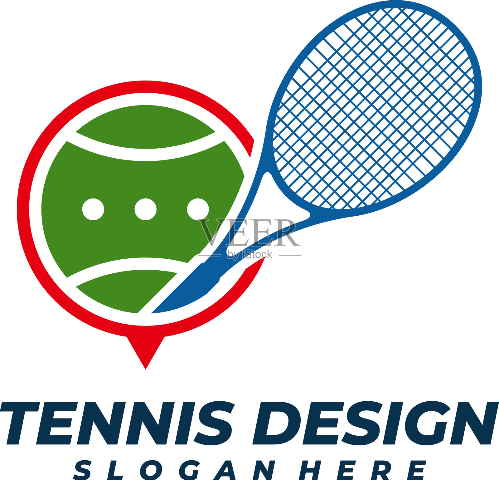 网球与聊天标志模板创意网球插画图片素材