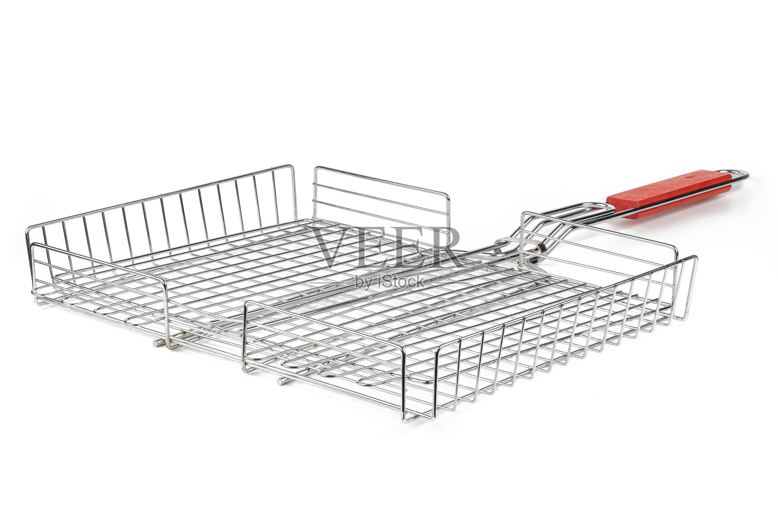 烧烤篮孤立在白色背景上。钢烧烤网格切断。食物炉篦照片摄影图片