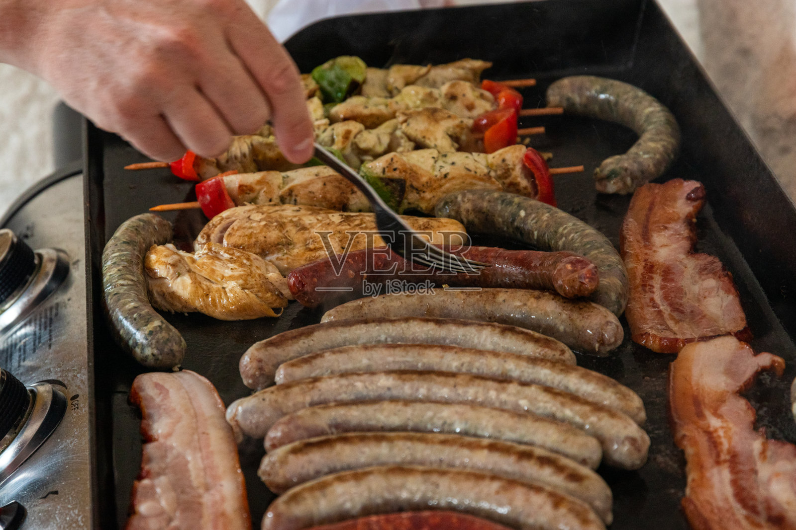 铁板上的肉照片摄影图片