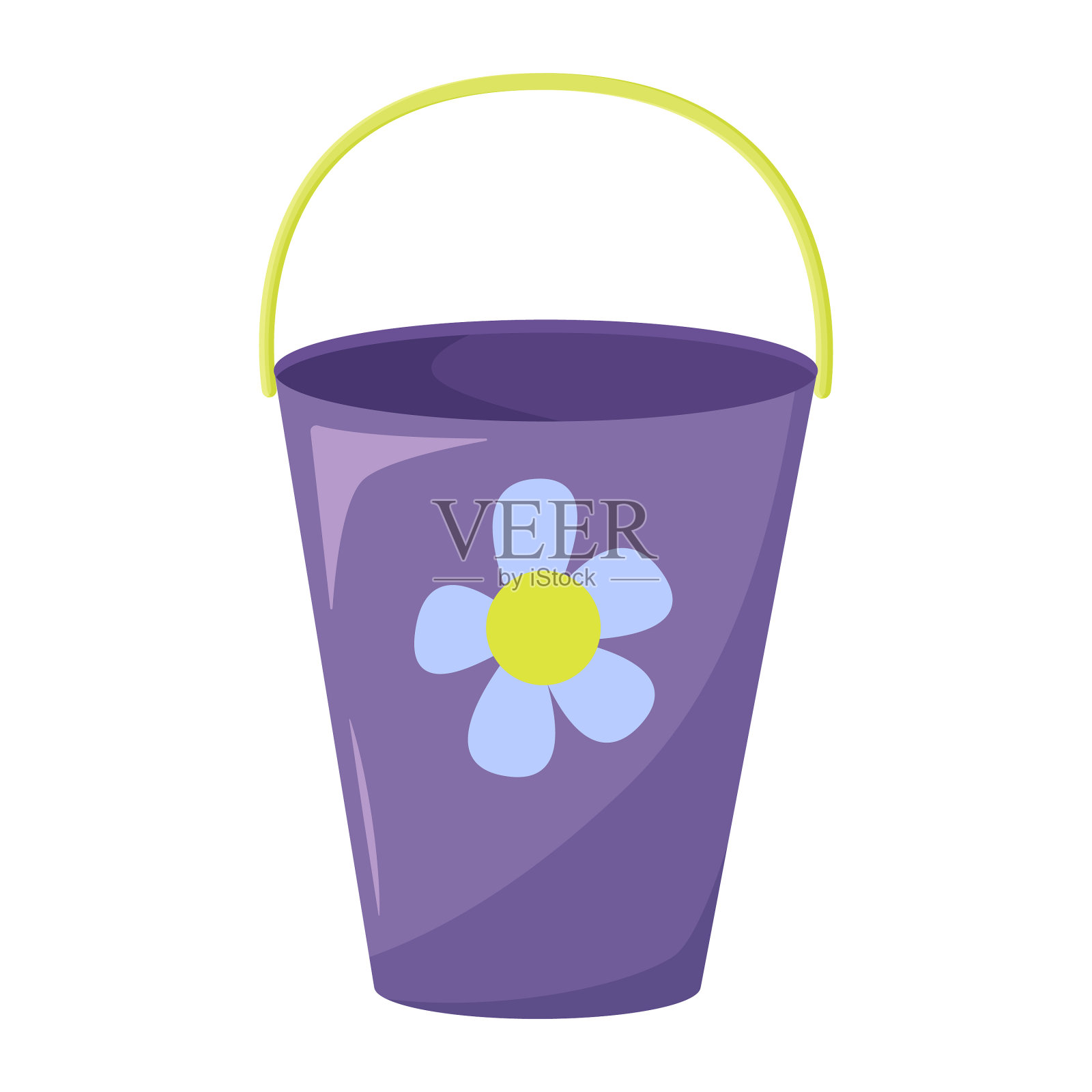 彩色桶孤立在白色上设计元素图片