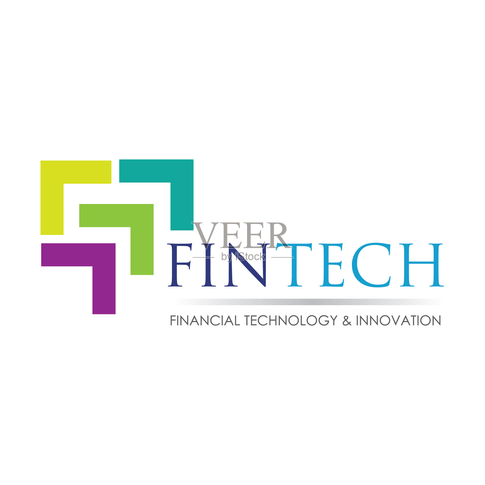 金融科技和现代标志概念设计插画图片素材