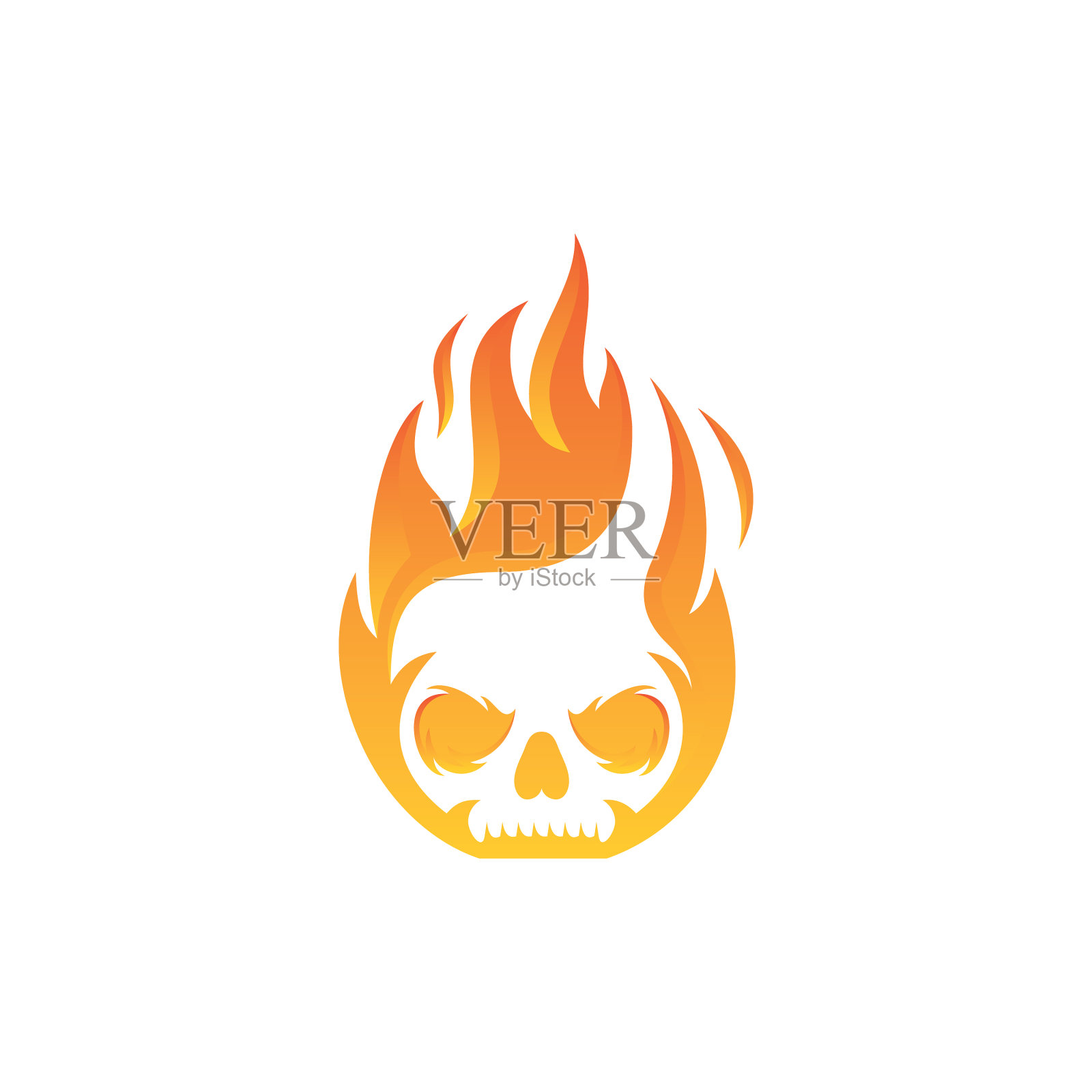 骷髅火标志设计设计元素图片