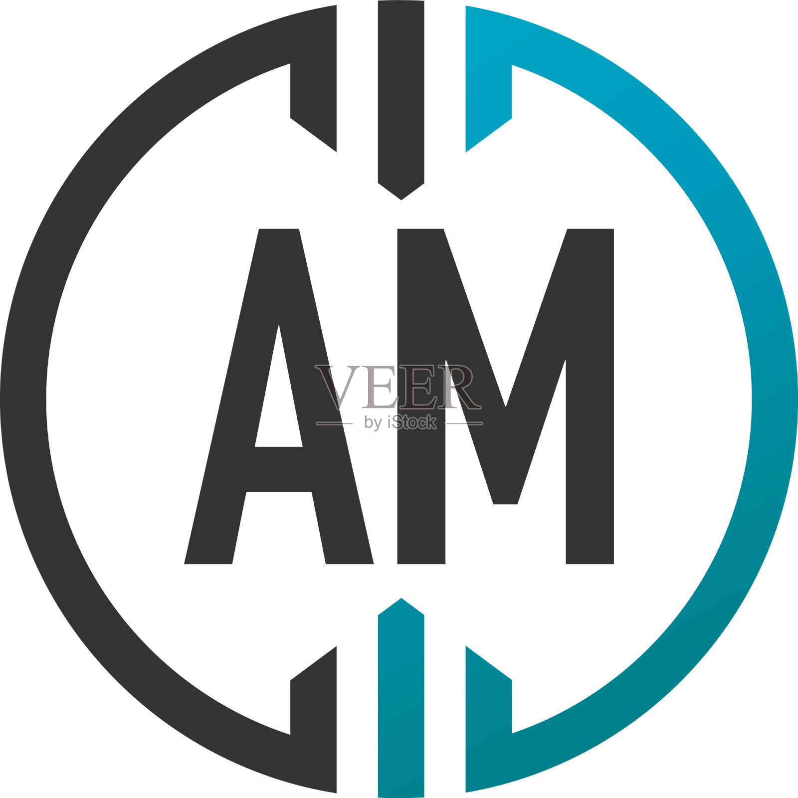 首字母am圈简单的创意标志插画图片素材