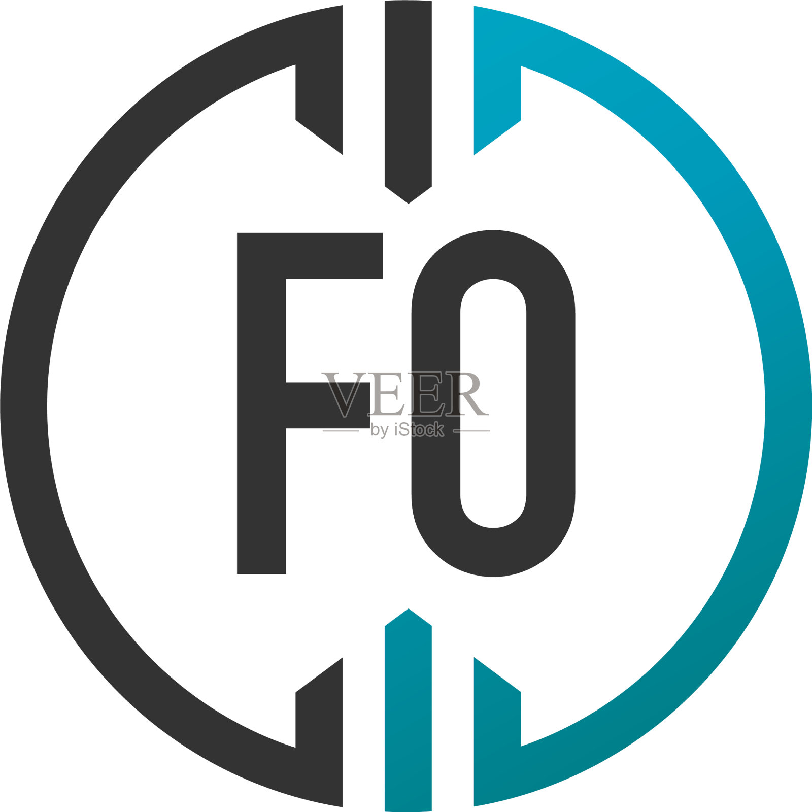 首字母fo圆圈简单的创意标志插画图片素材