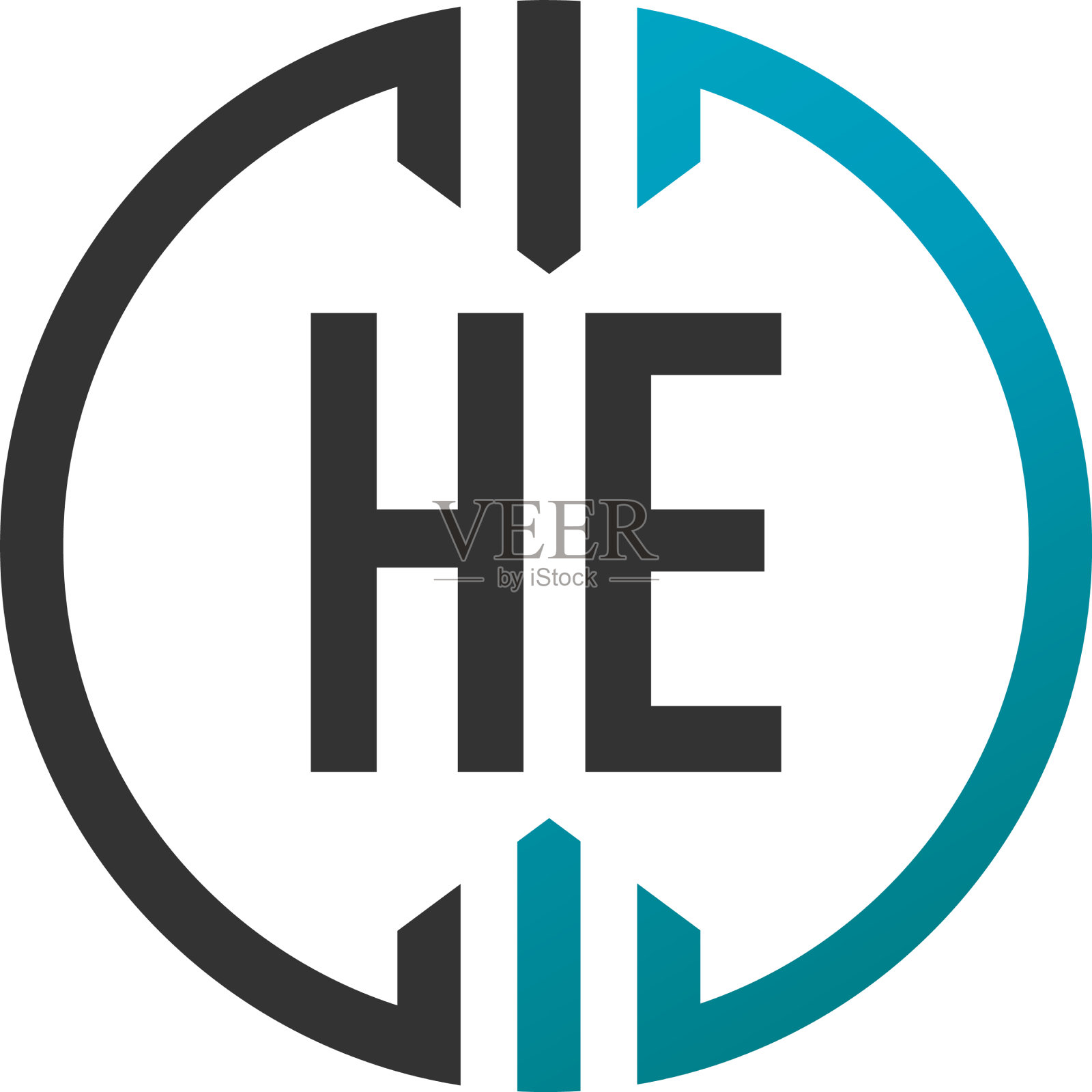 首字母他圈简单的创意标志插画图片素材