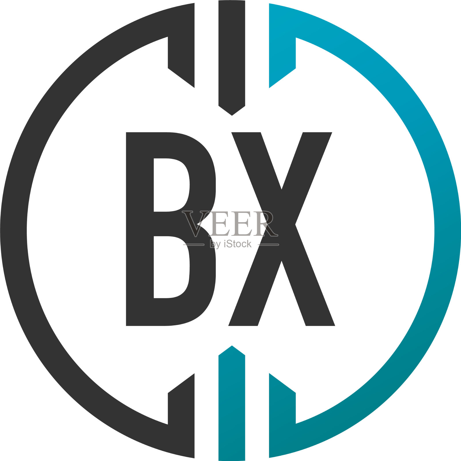 首字母bx圆圈简单的创意标志插画图片素材