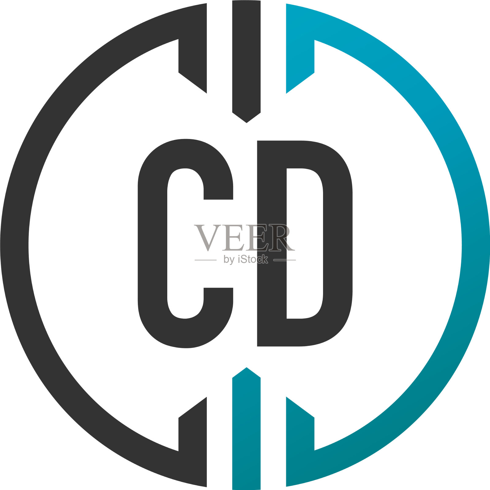 首字母CD圆简单的创意标志插画图片素材