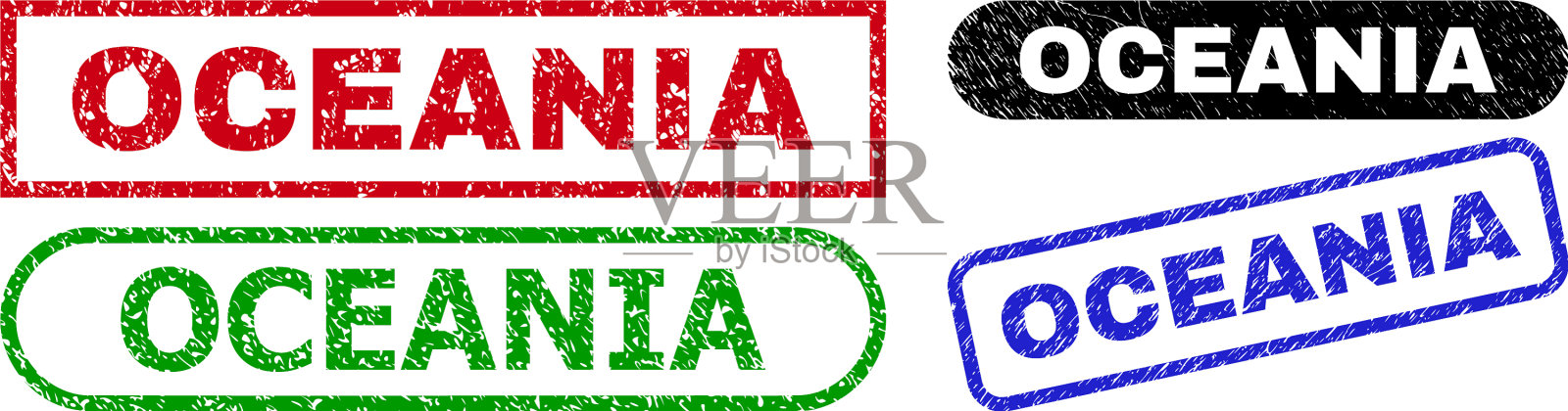 大洋洲矩形水印grunged纹理插画图片素材