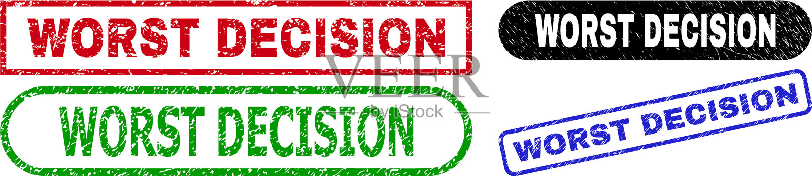 最差决定长方形印章使用不洁插画图片素材