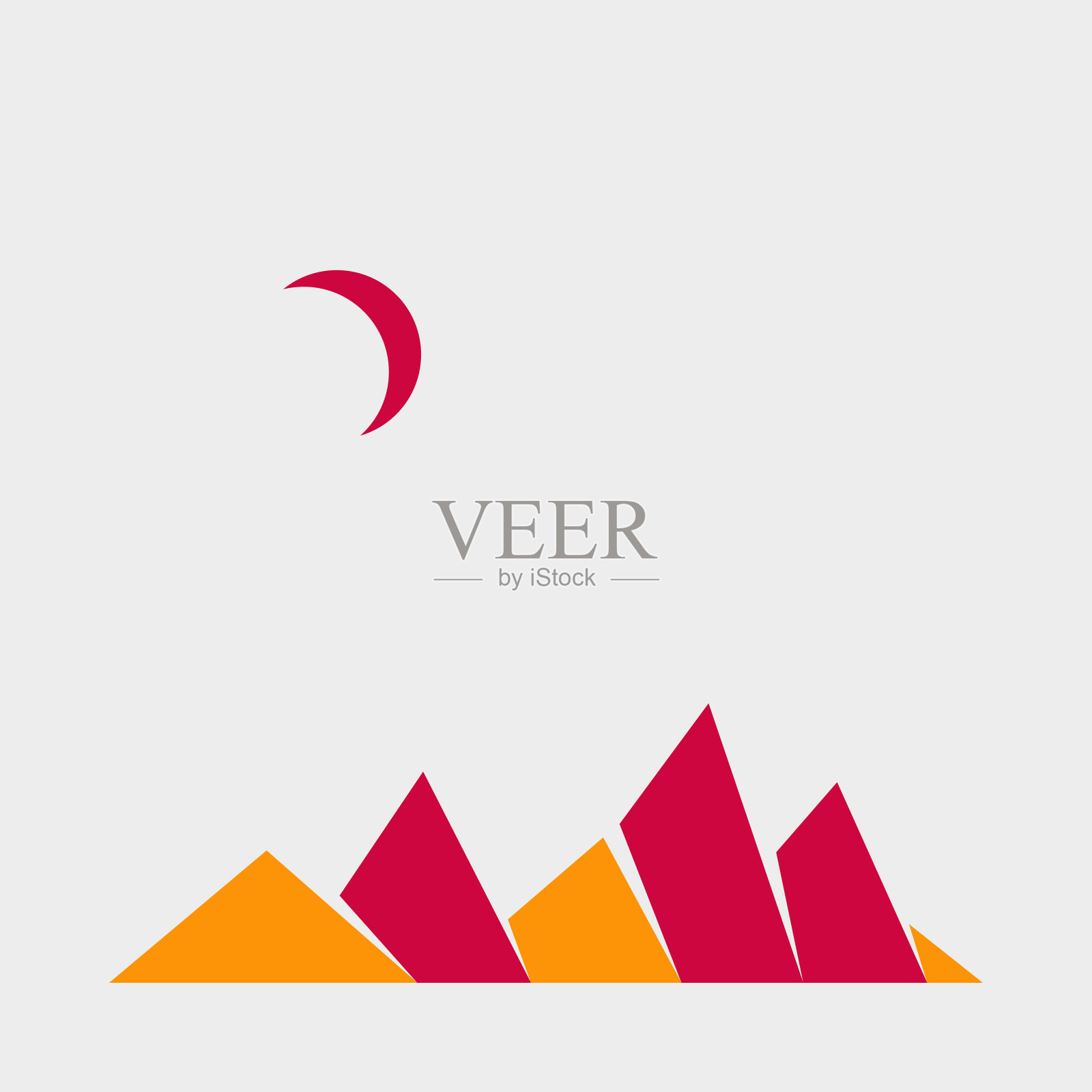 几何山脉剪影生成艺术海报插图插画图片素材