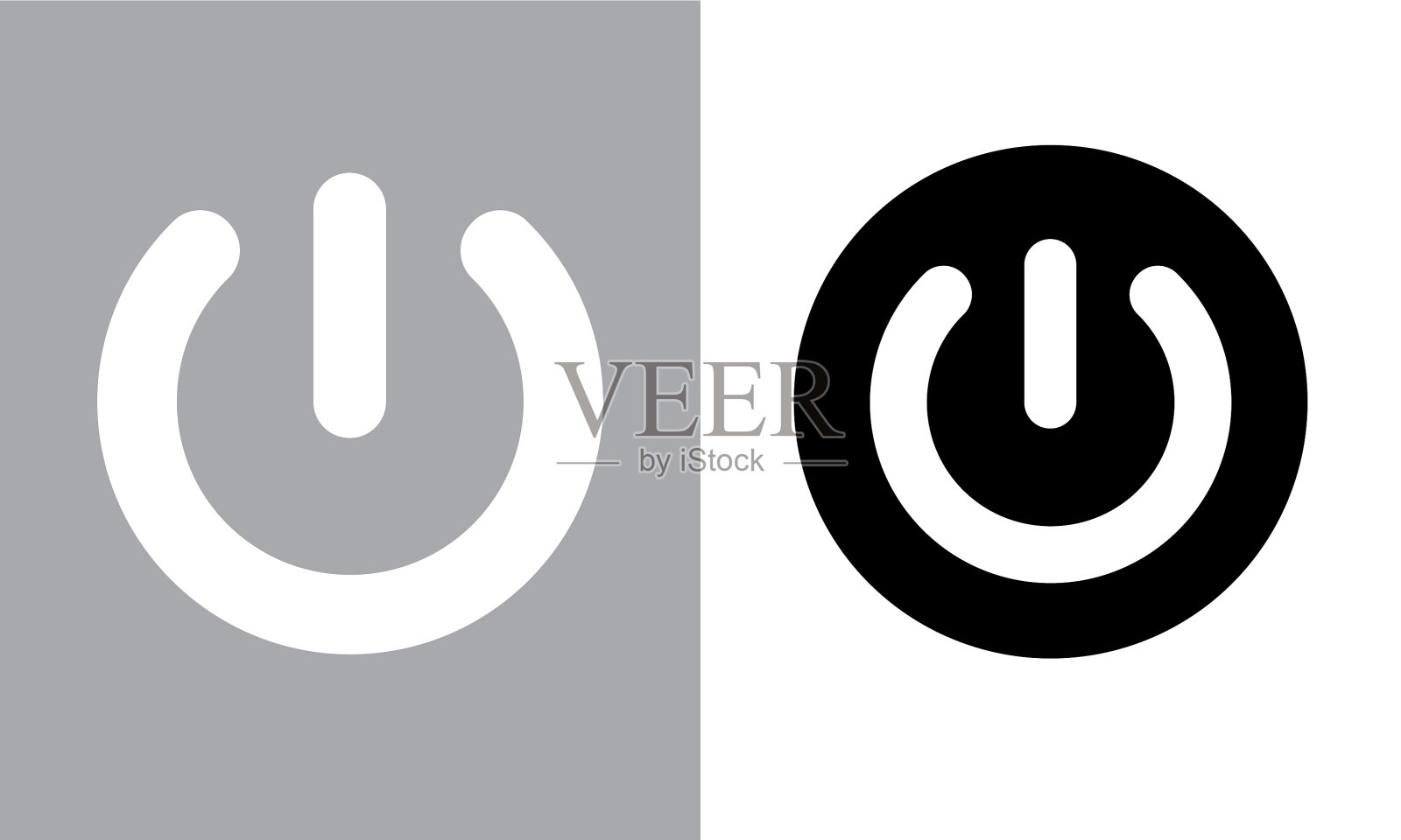 灰色上的白色电源图标图标素材