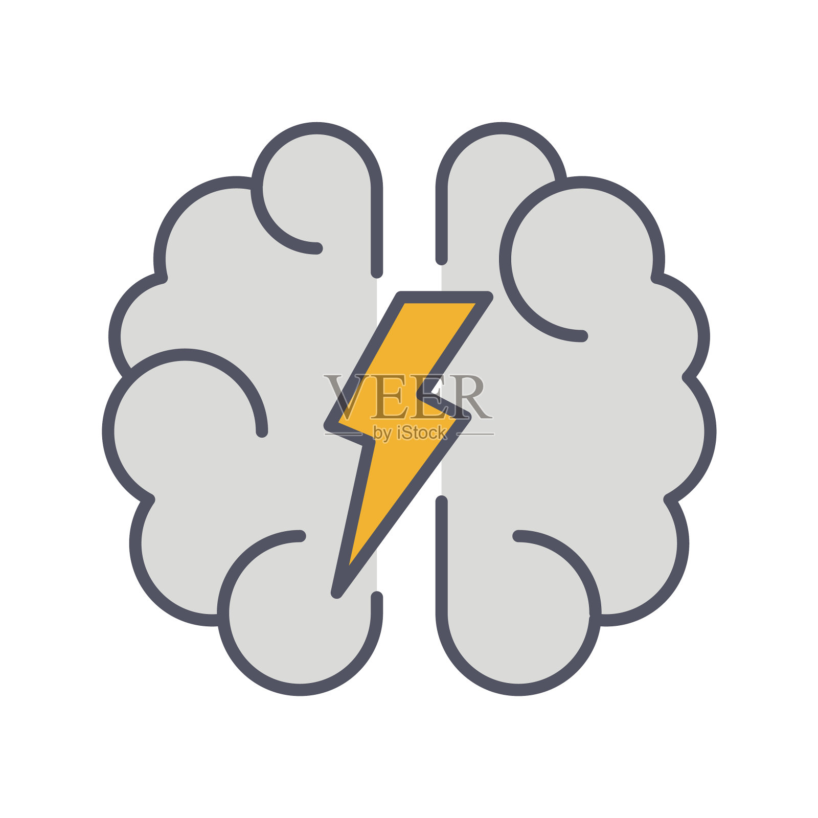 头脑风暴线图标闪电图标素材