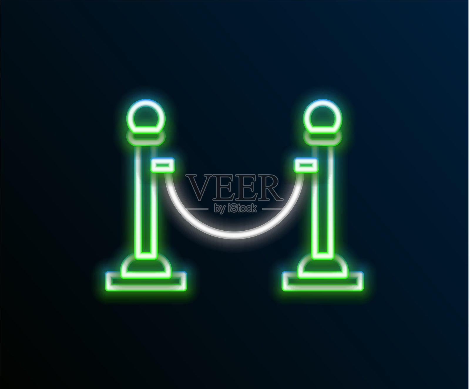 发光的霓虹灯线绳屏障图标隔离插画图片素材