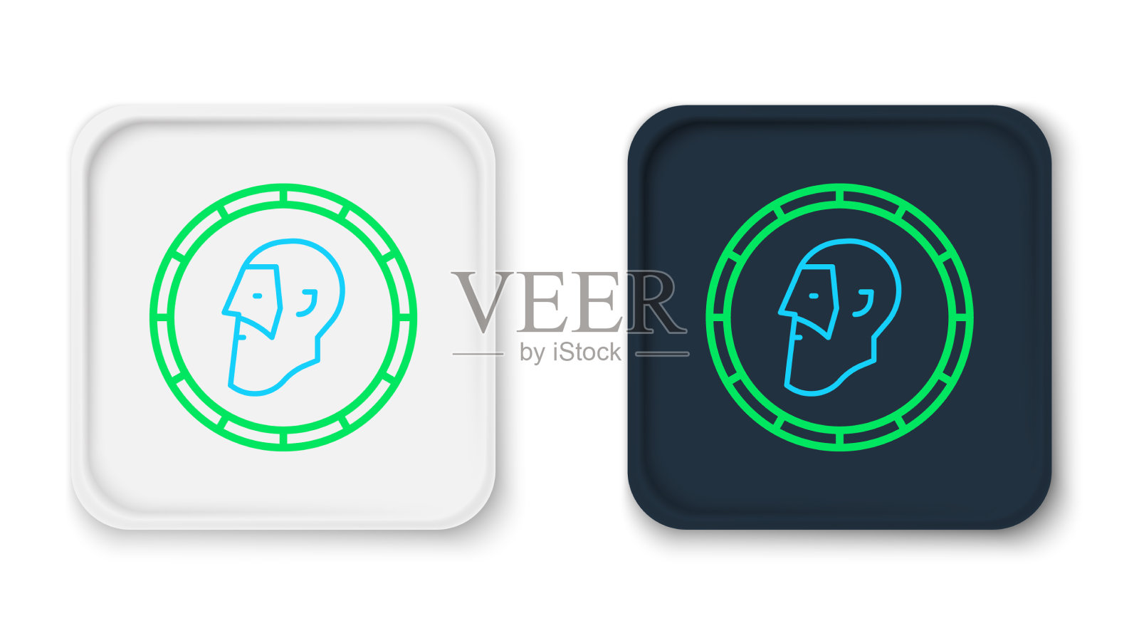 线远古硬币图标孤立在白色图标素材