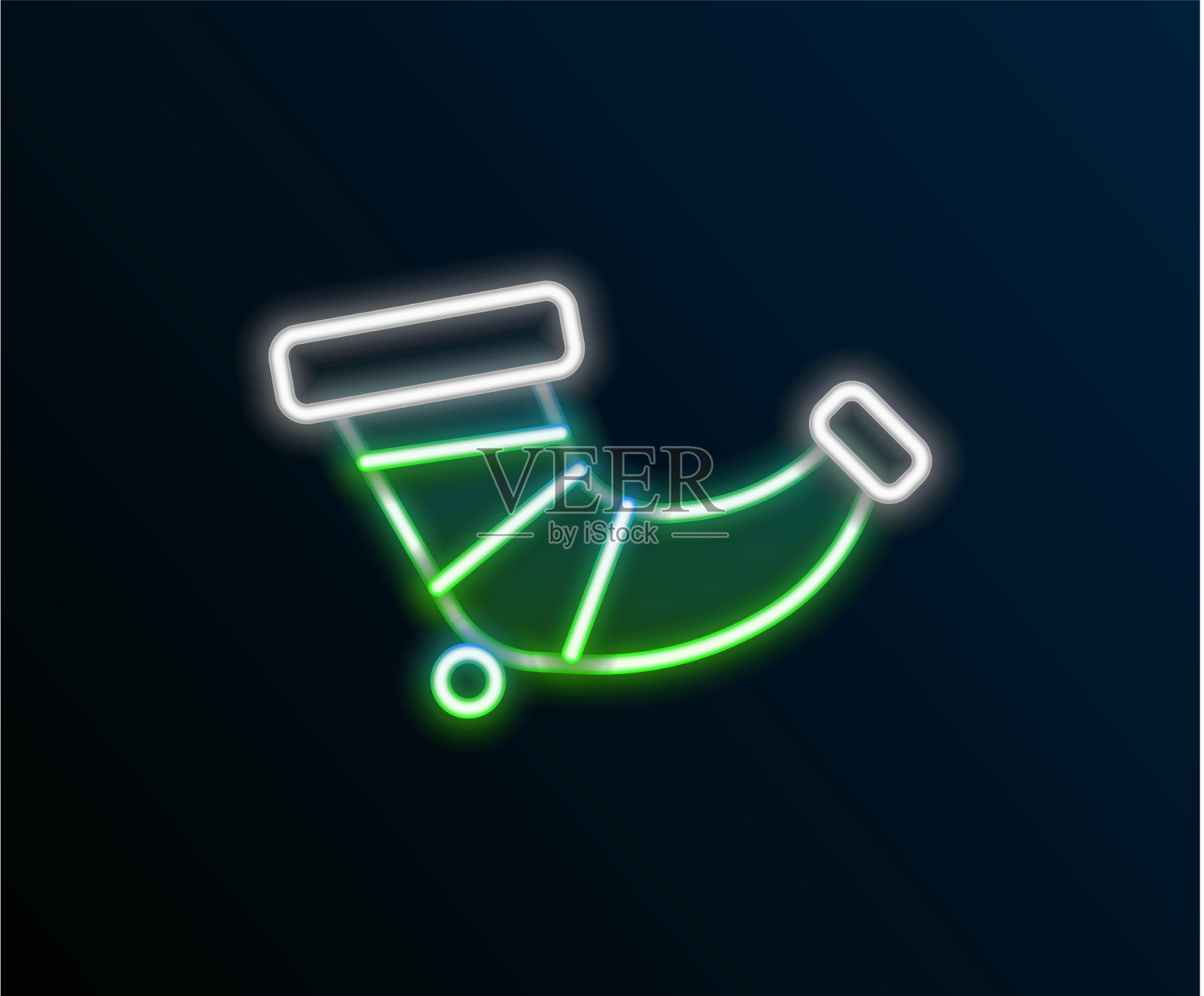 发光的霓虹灯线狩猎号角图标孤立图标素材