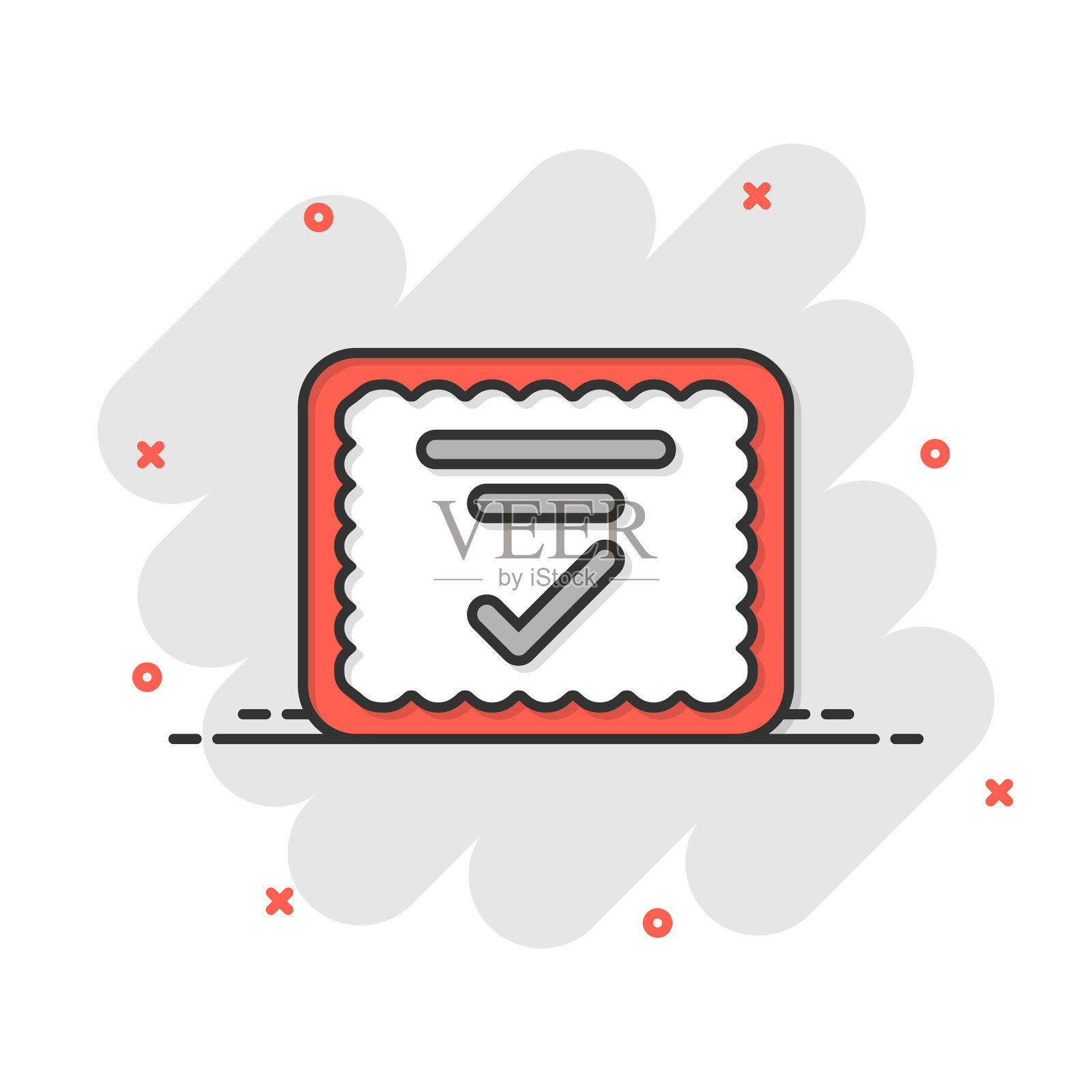 在漫画风格的文档清单中的列表图标图标素材