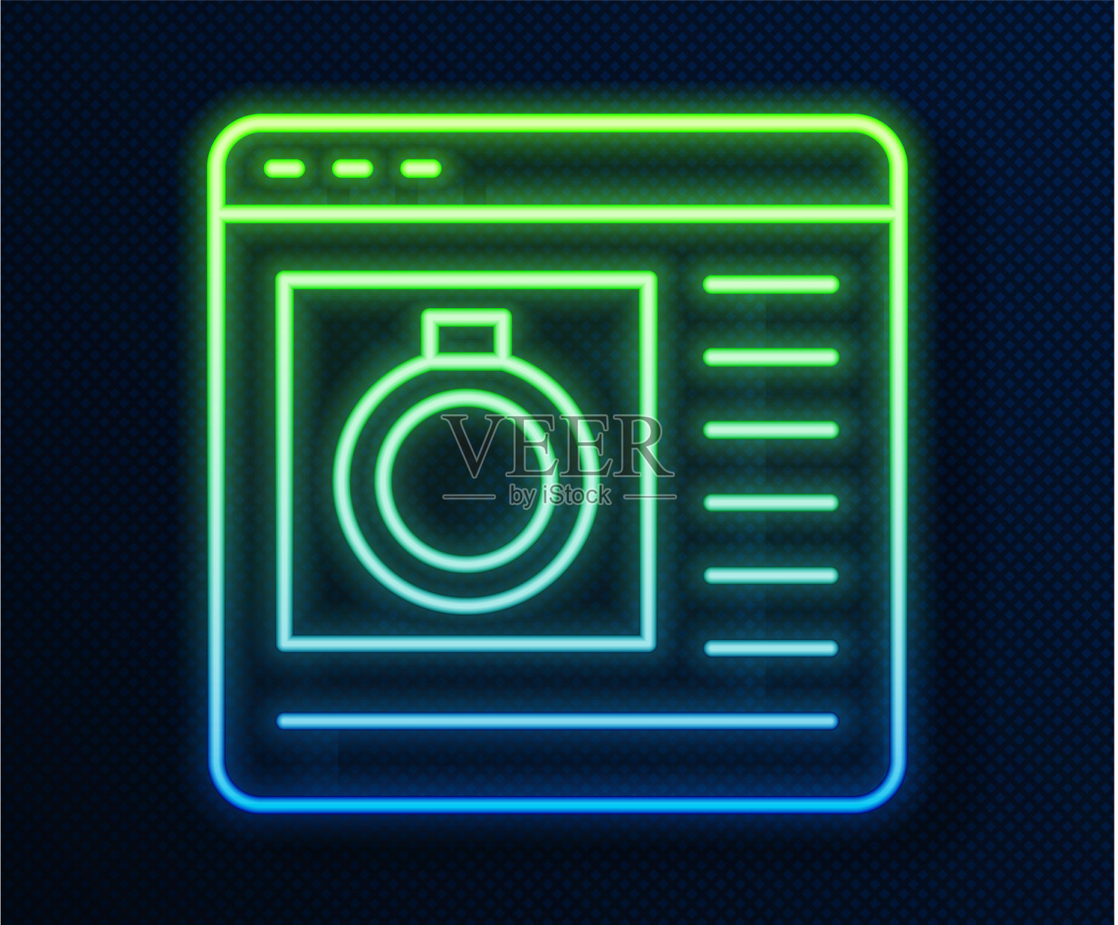 霓虹灯闪烁的珠宝线上购物图标图标素材