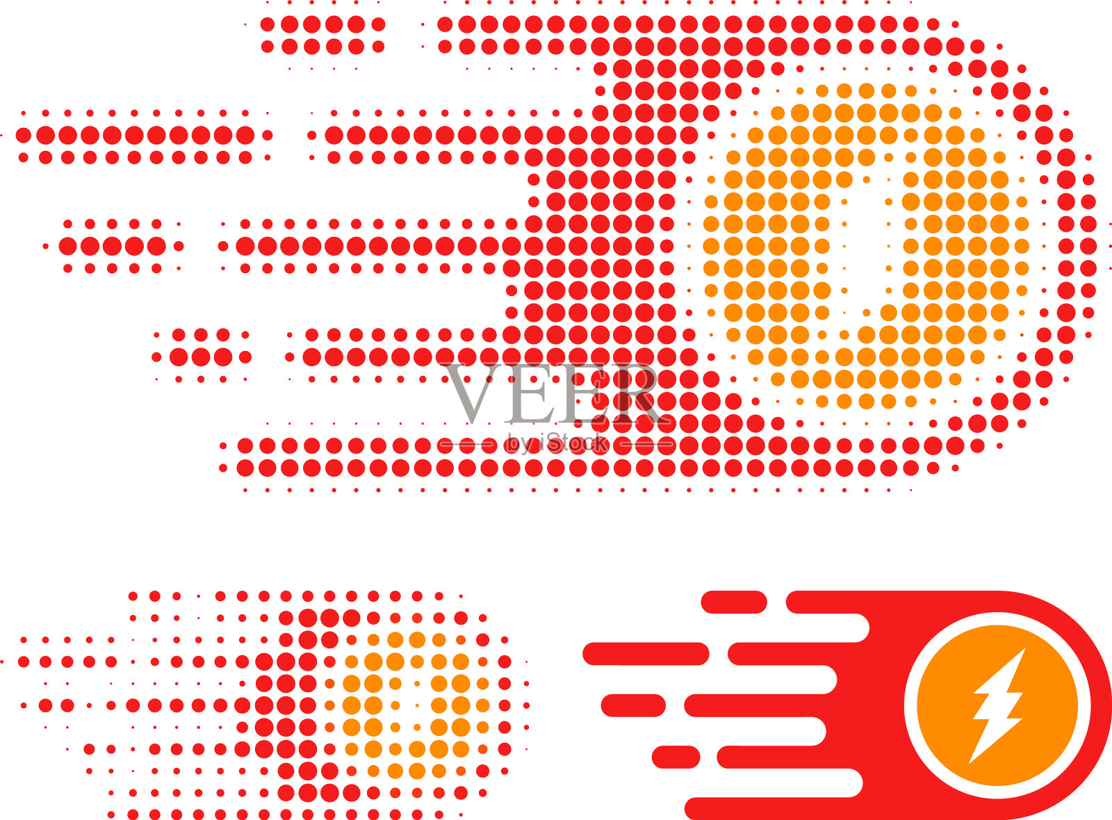 电rush半色调点图标插画图片素材