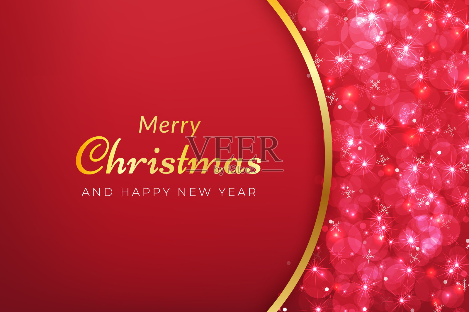 圣诞节背景与闪闪发光的雪。插画图片素材