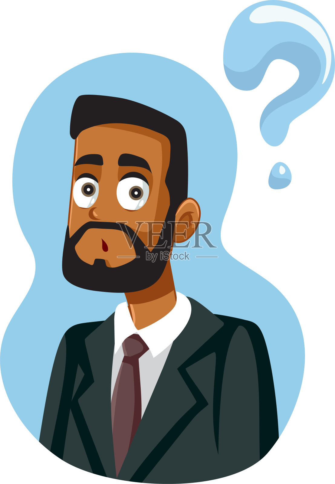 非洲商人有问题向量插图插画图片素材