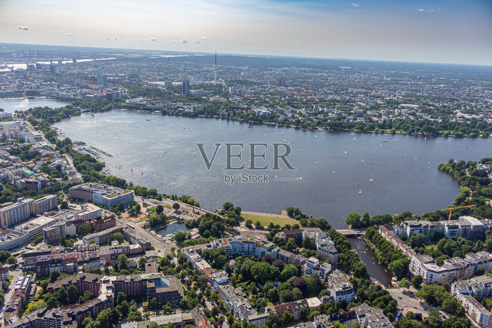 汉堡市的航拍照片照片摄影图片