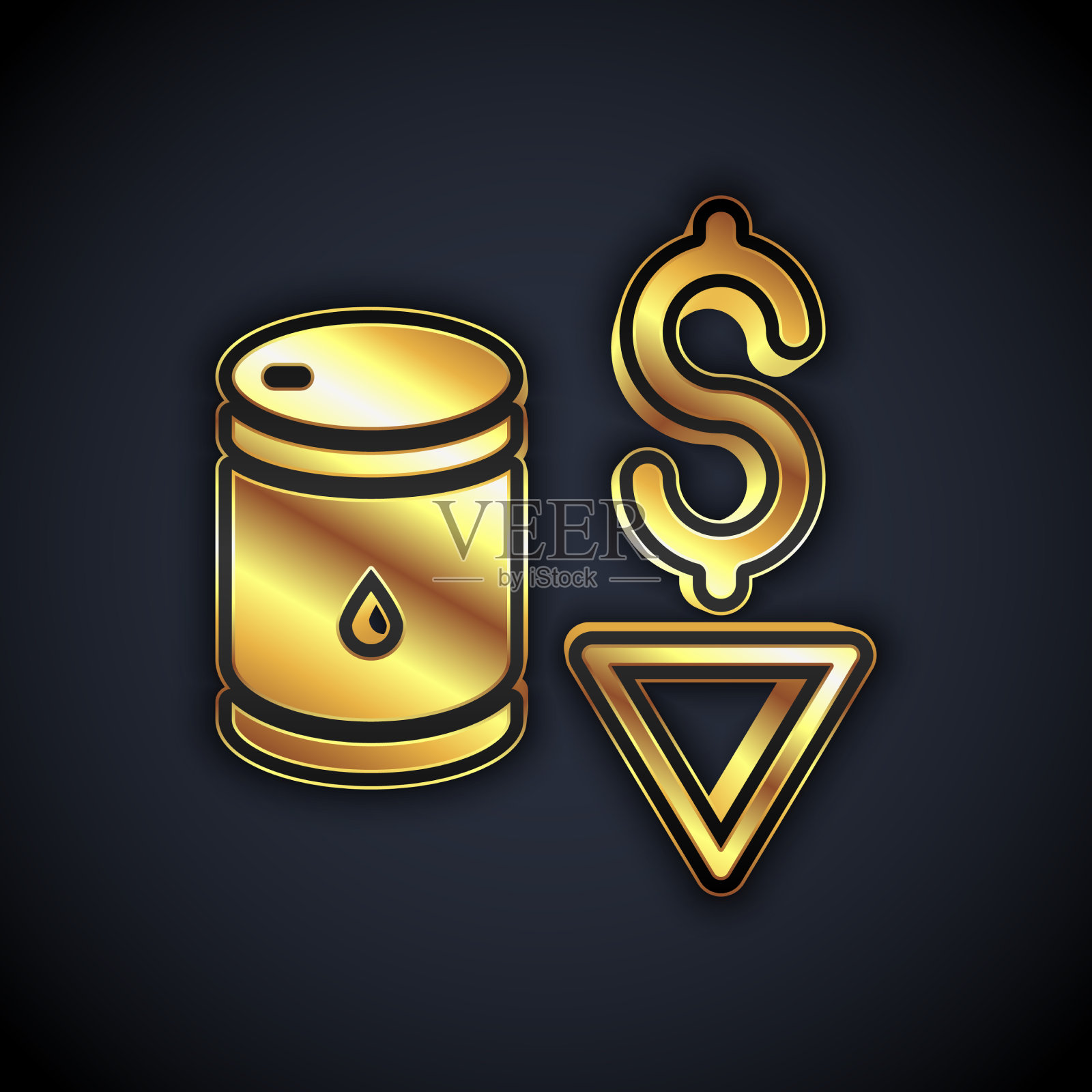 金价下跌，原油价格icon孤立上图标素材