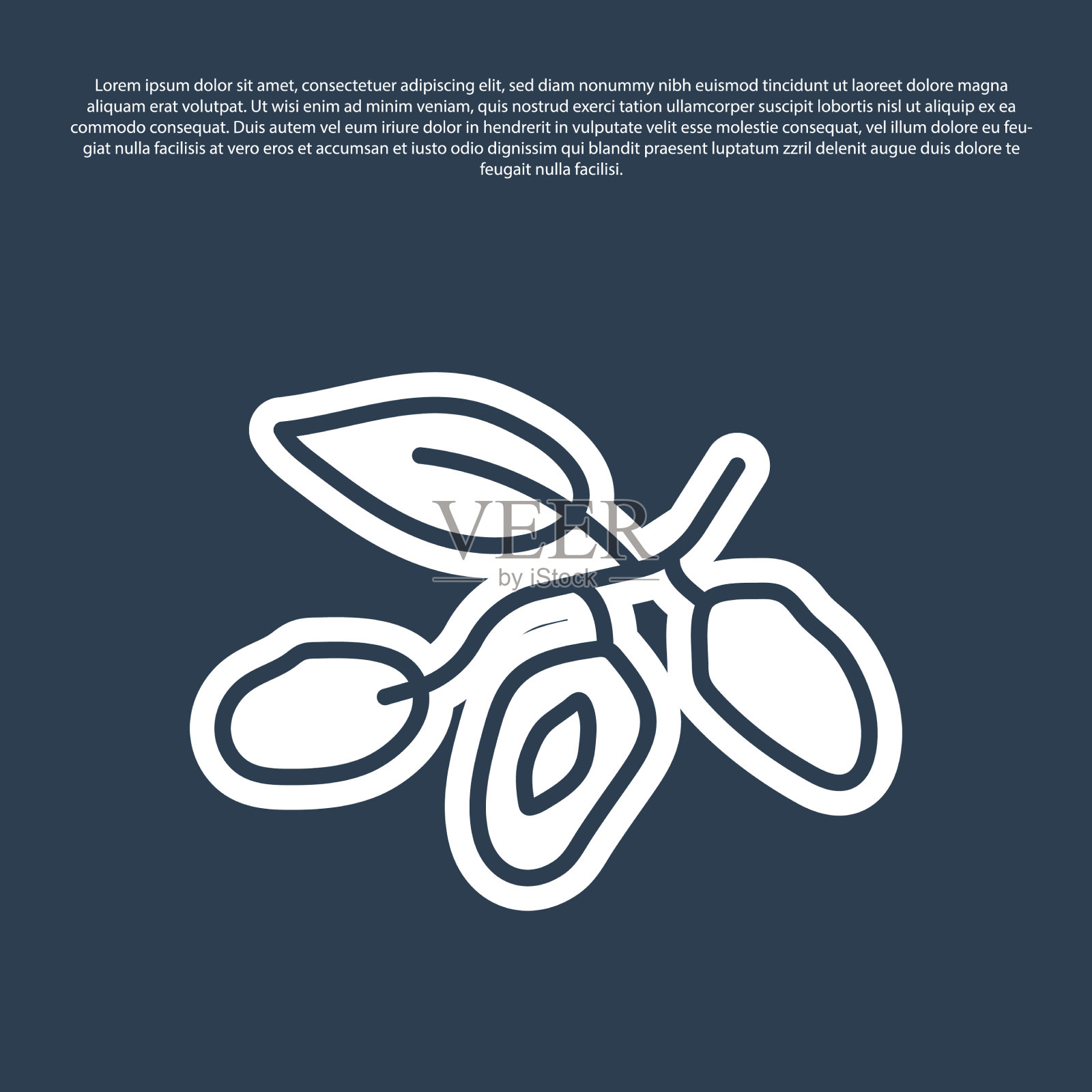 蓝线日期水果图标孤立在蓝色插画图片素材