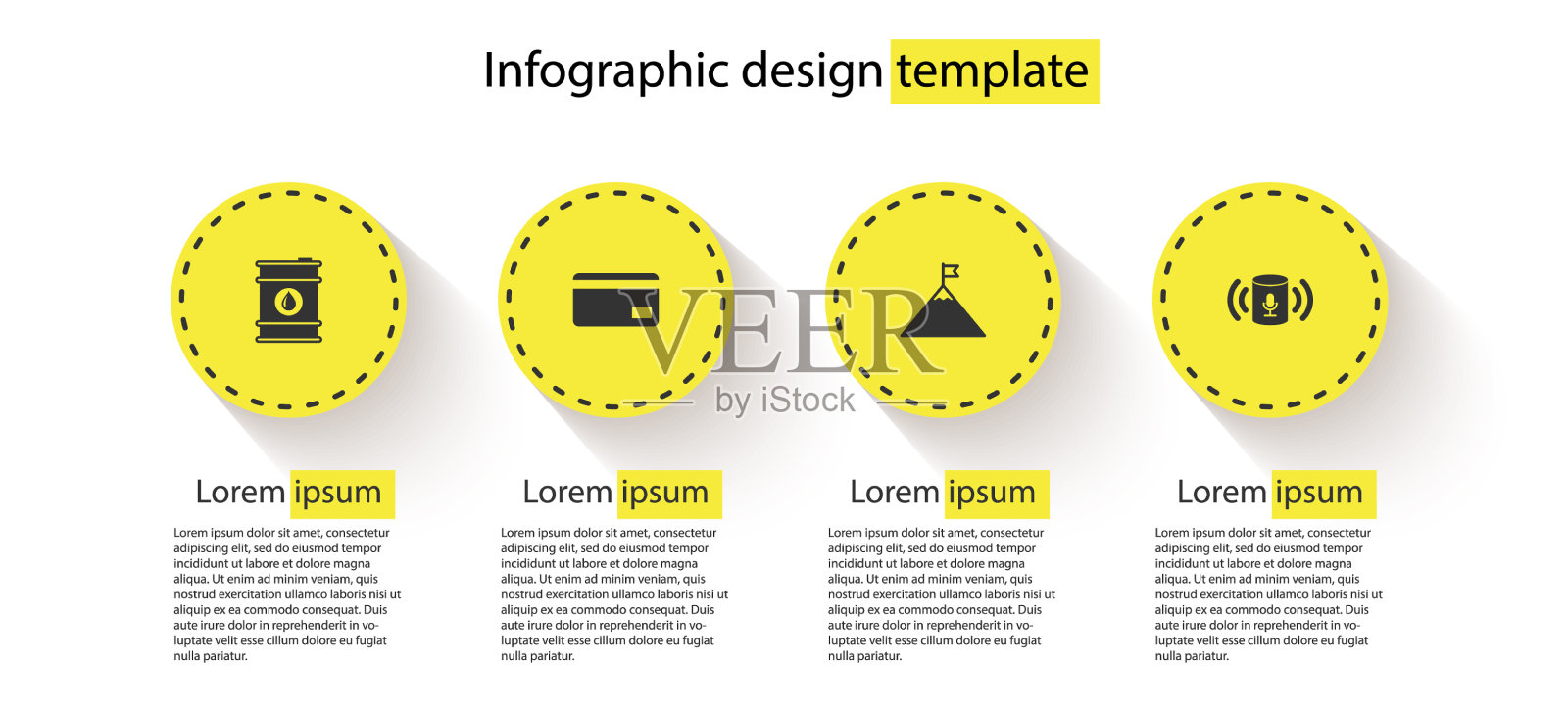设置桶油信用卡山和旗插画图片素材