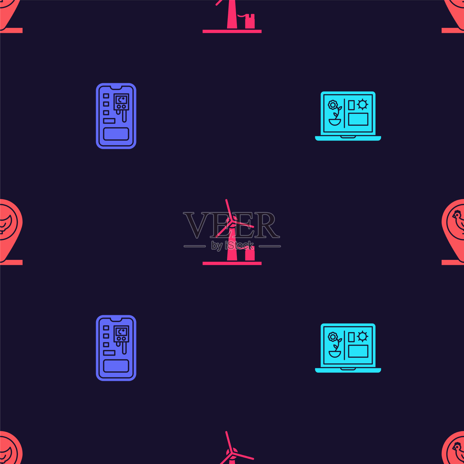 设置智能农风技术控制系统图标素材