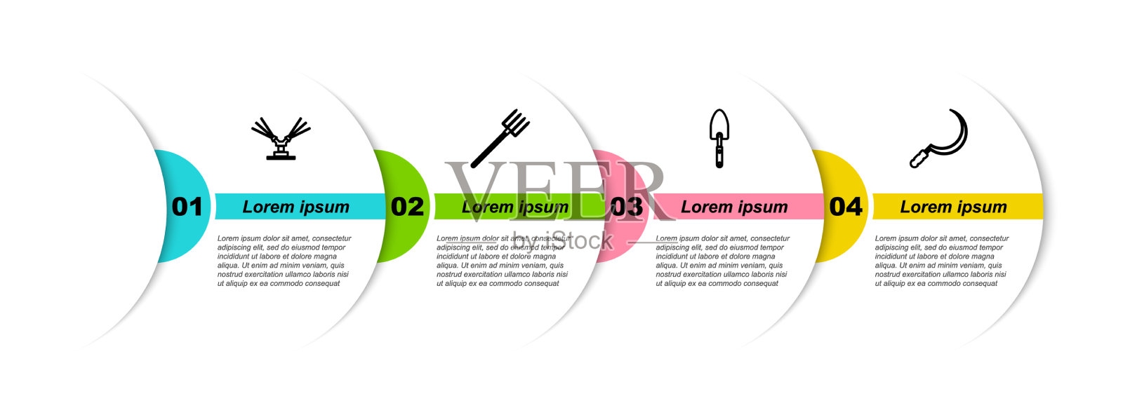 设置自动喷灌线花园插画图片素材