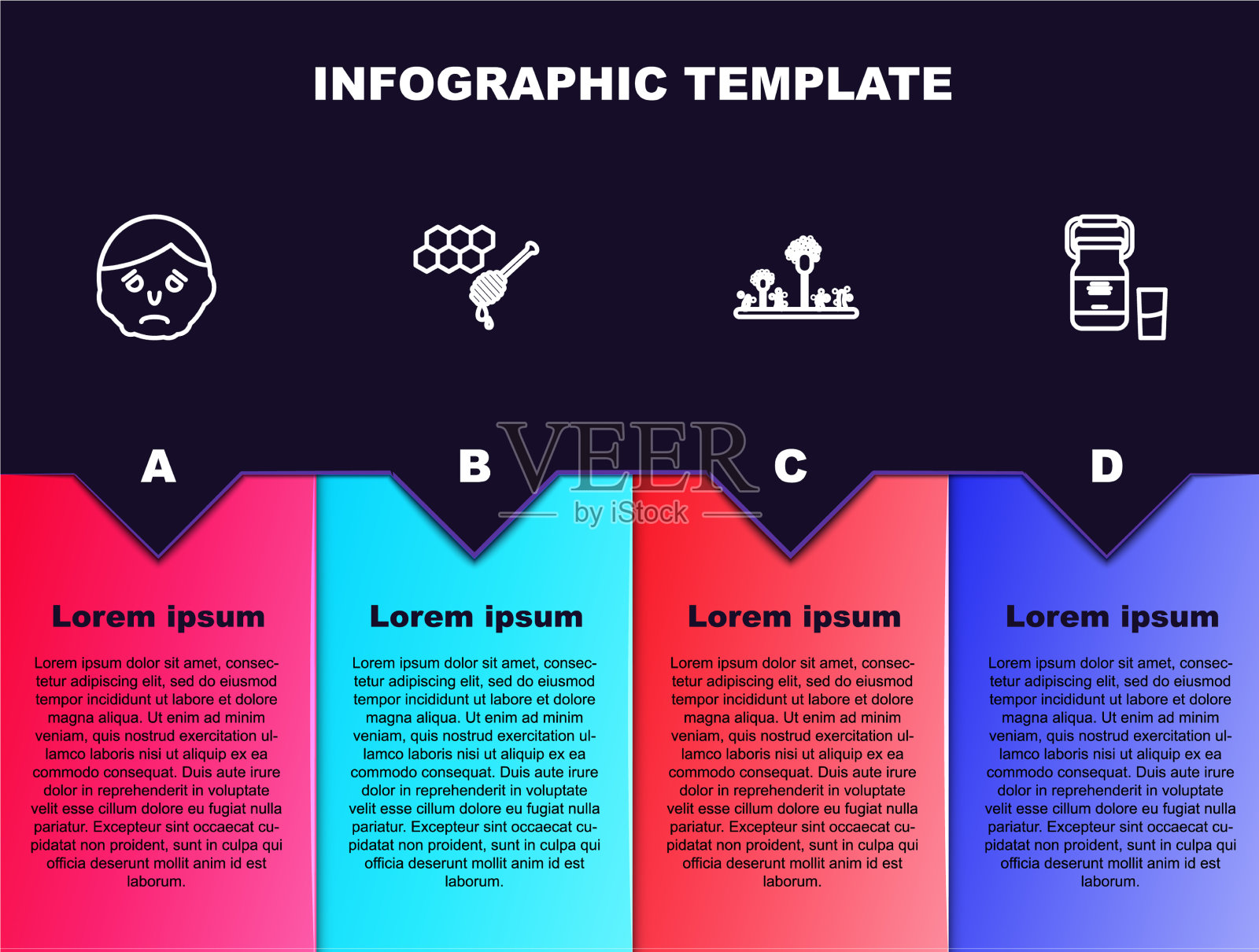 在脸上设线炎症蜂窝用插画图片素材