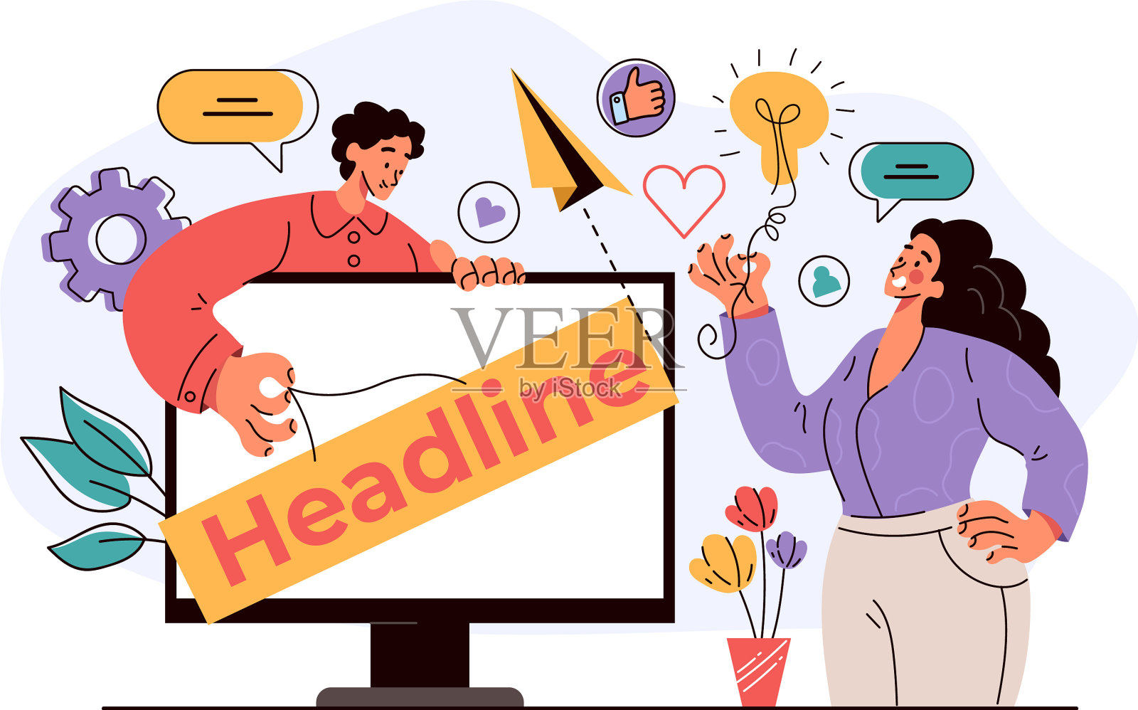 在线网络互联网演示标题设计元素图片