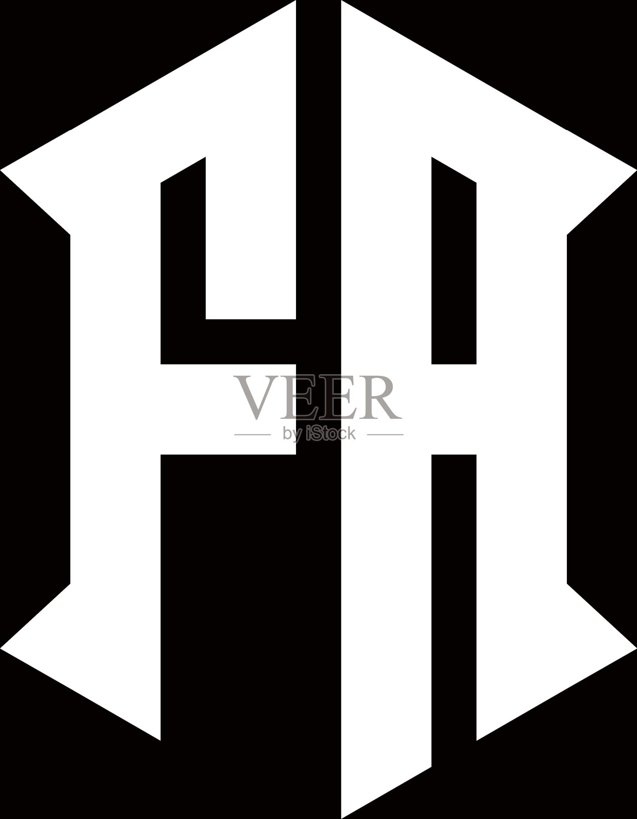 Fa标志字母组合与盾牌形状的设计插画图片素材