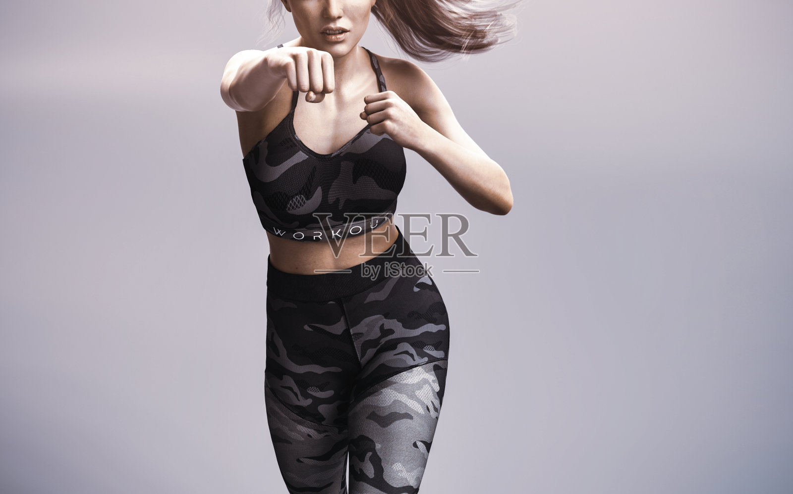 妇女健身训练孤立照片摄影图片