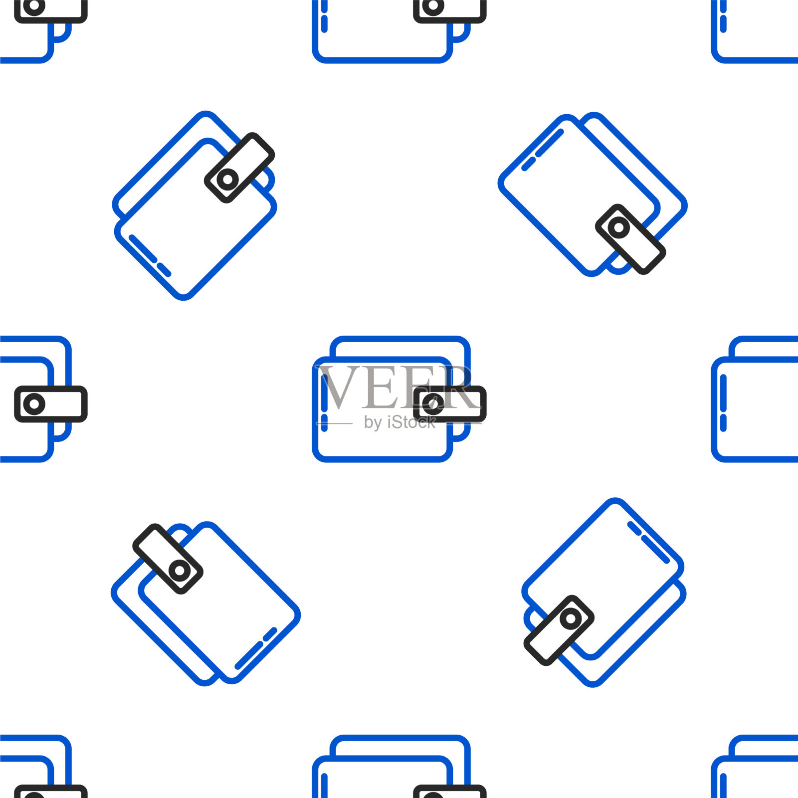 线上钱包图标隔离无缝模式上插画图片素材