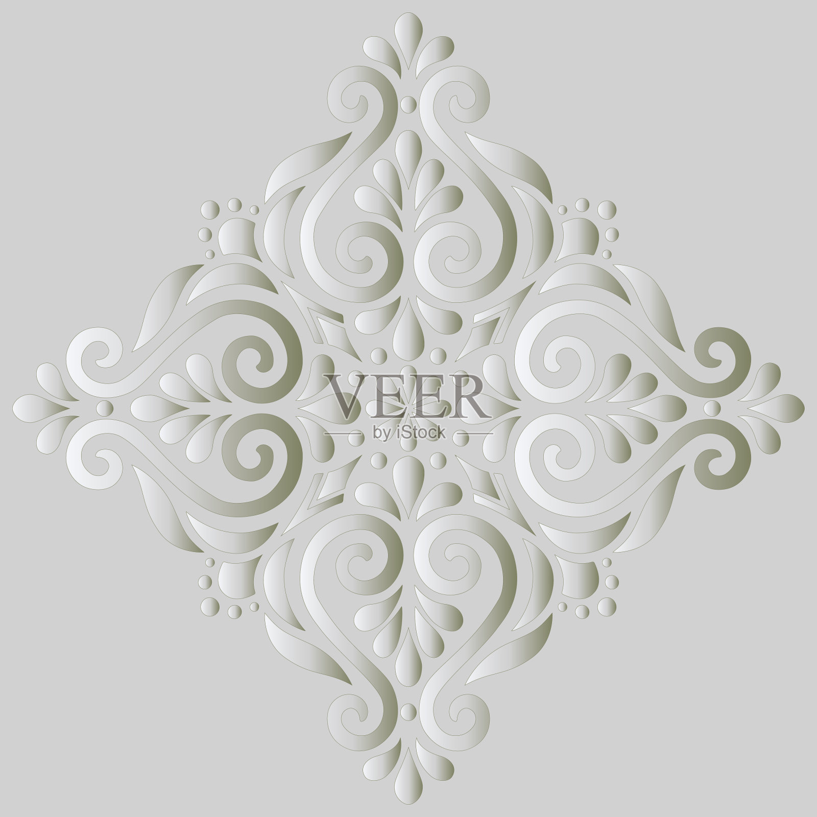 曼荼罗图案白色渐变好心情插画图片素材