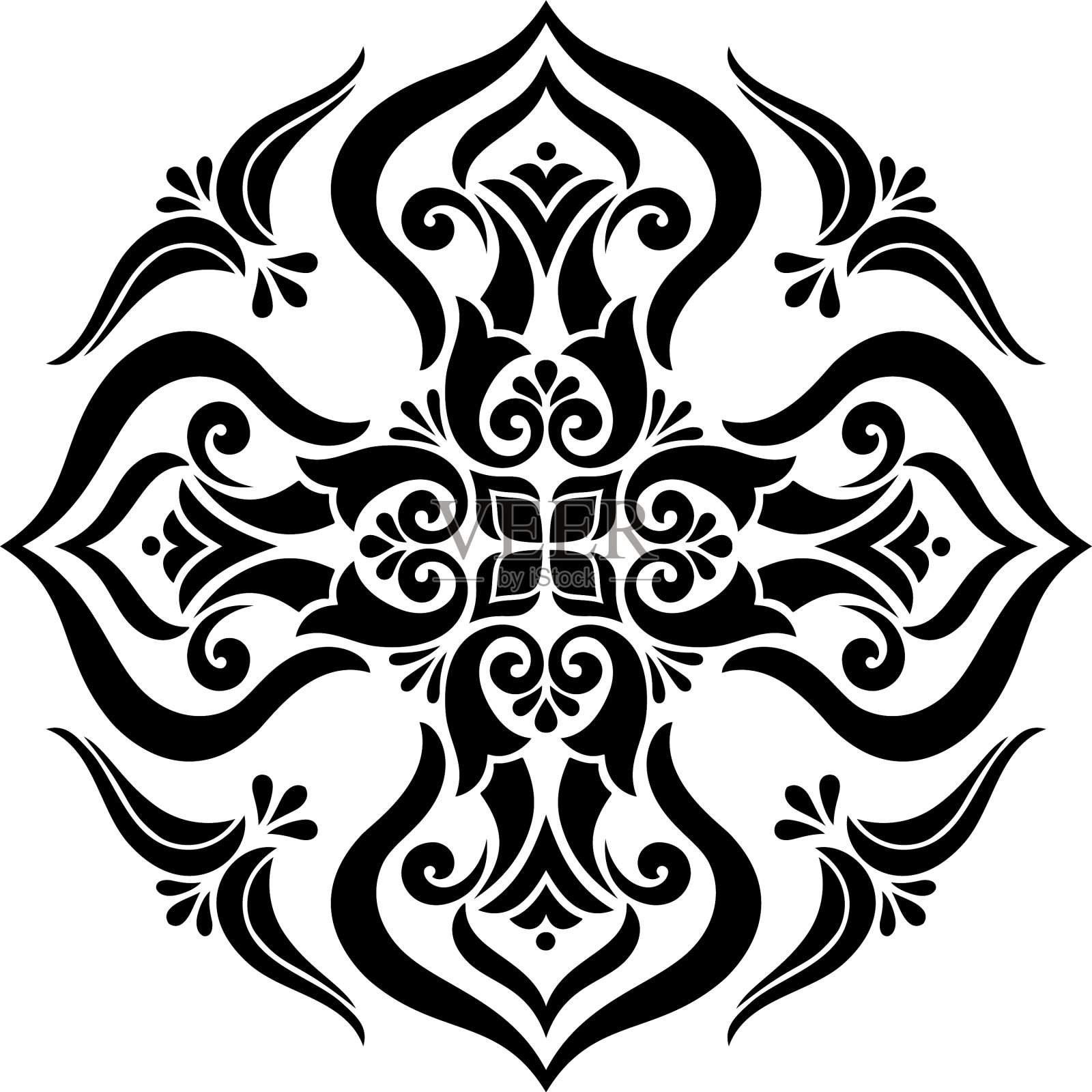 曼荼罗图案模版涂鸦草图插画图片素材