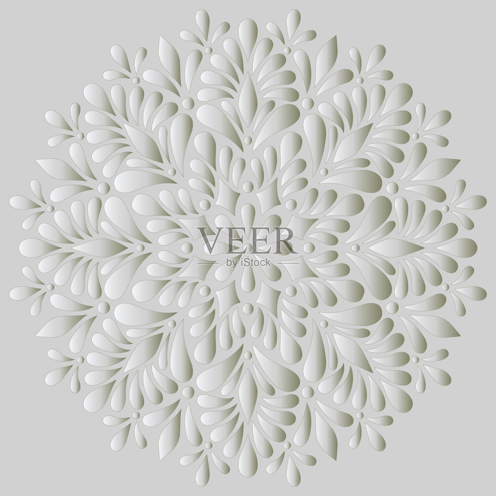 曼荼罗图案白色渐变好心情插画图片素材