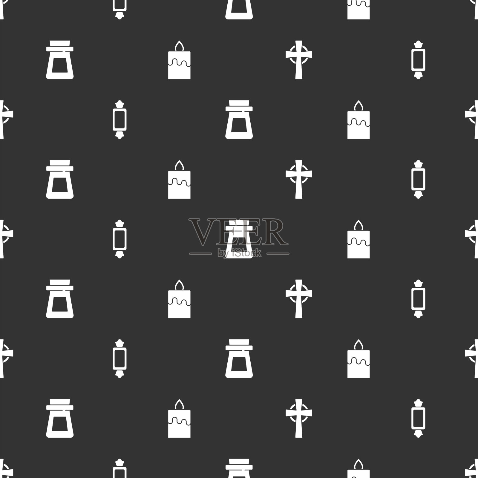 设置墓碑与十字糖瓶药水和图标素材