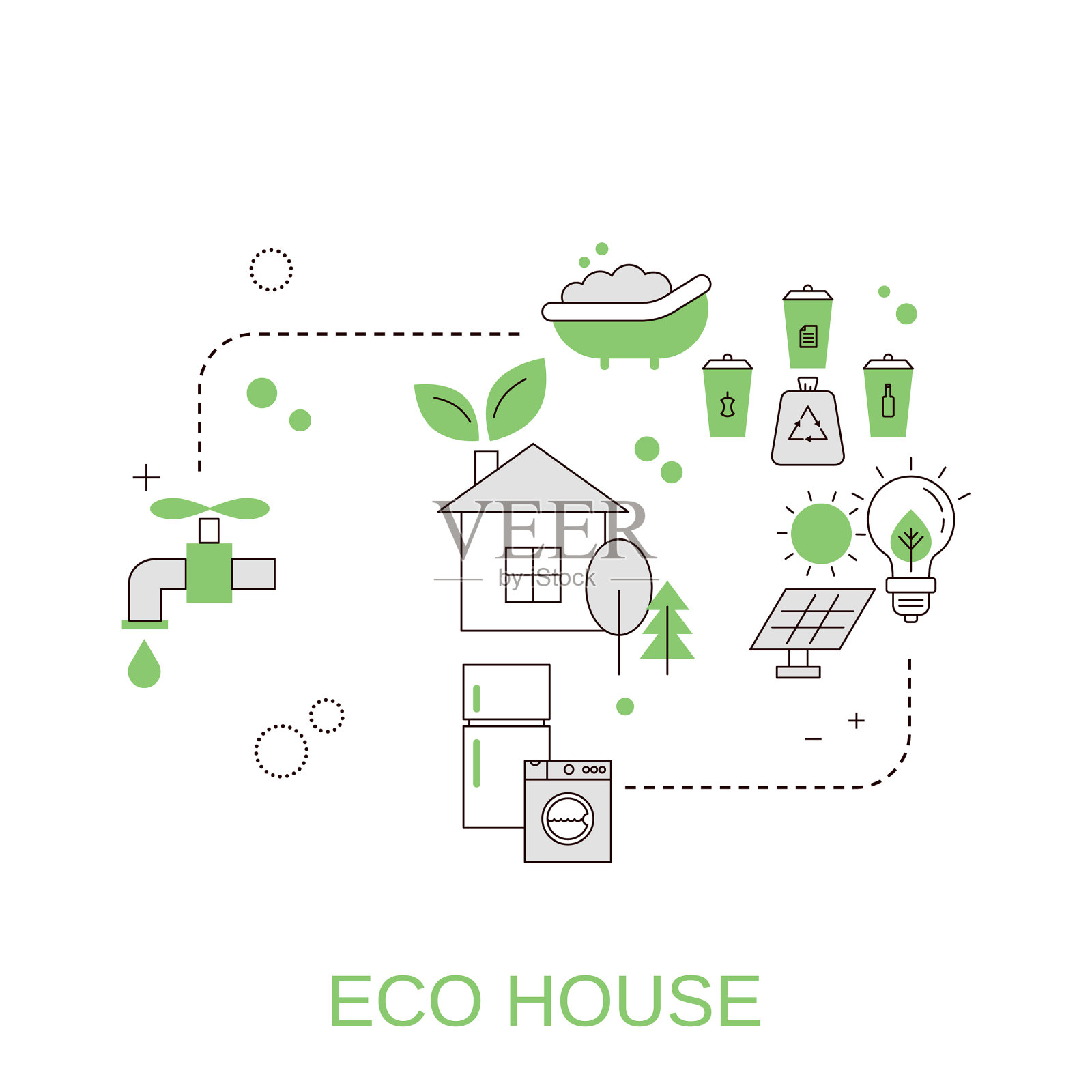 生态住宅概念生态住宅插画图片素材