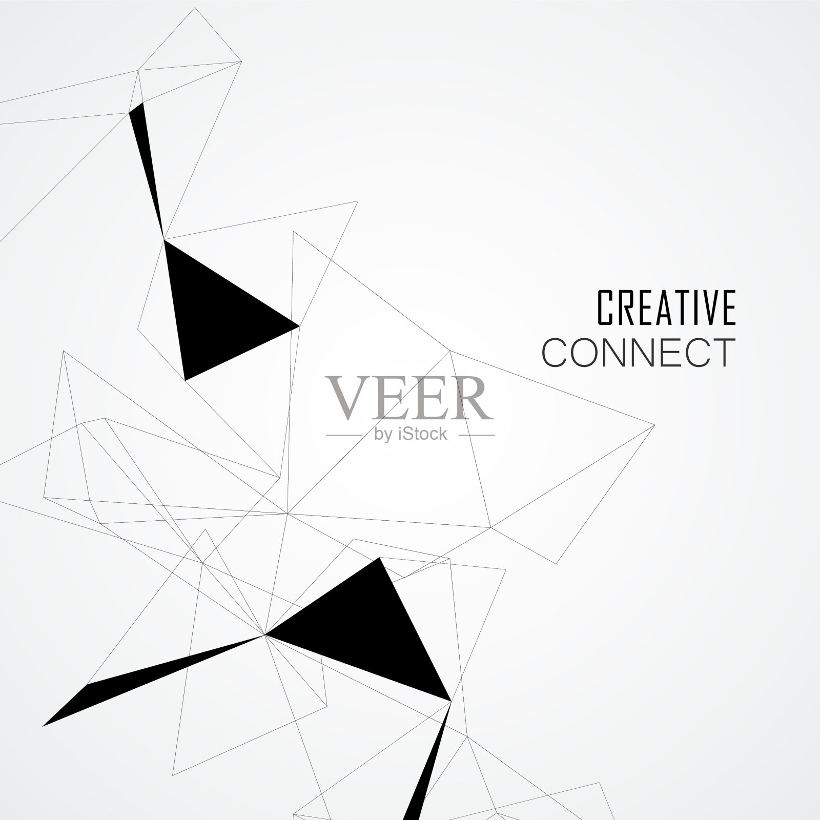 抽象多边形背景与连接点插画图片素材