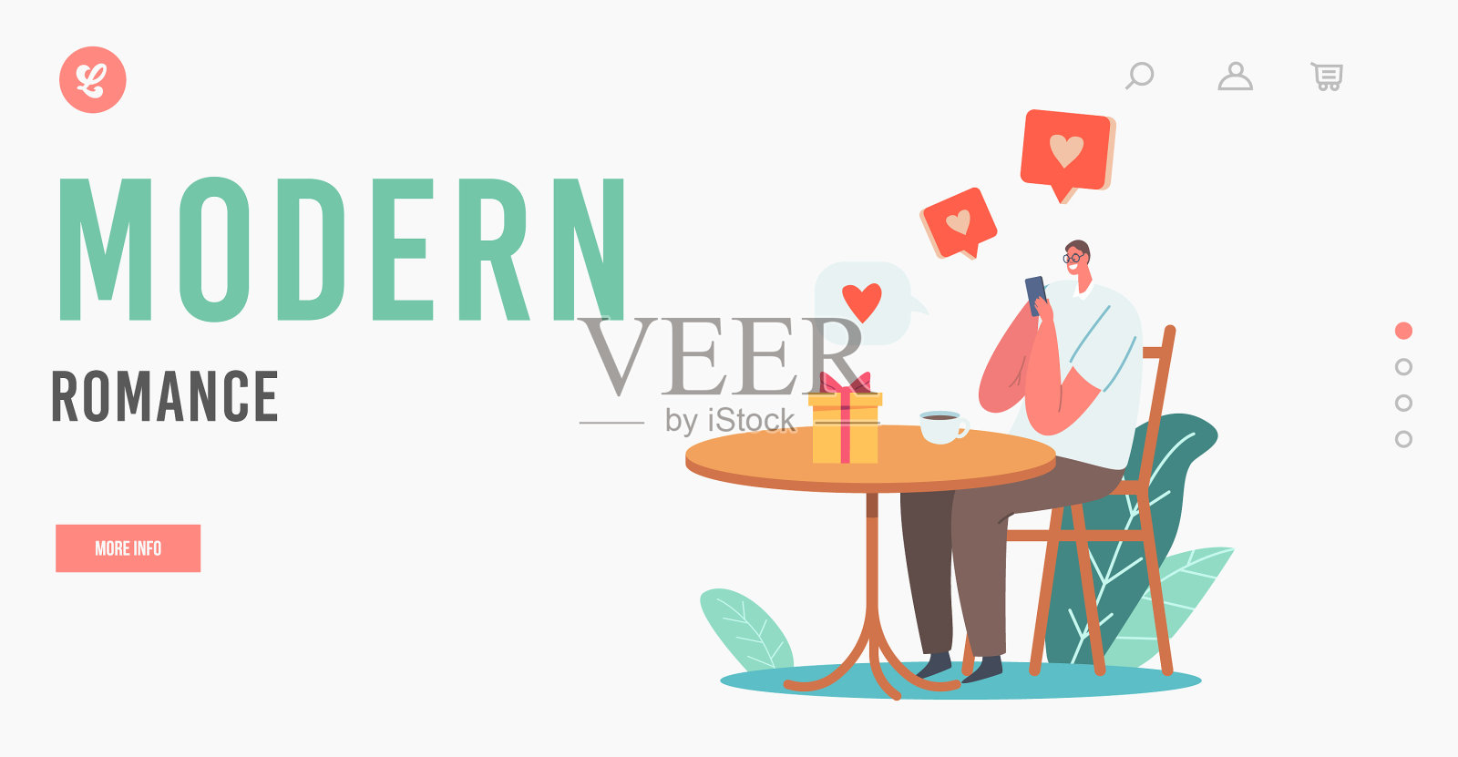 现代浪漫约会登陆页面模板设计模板素材