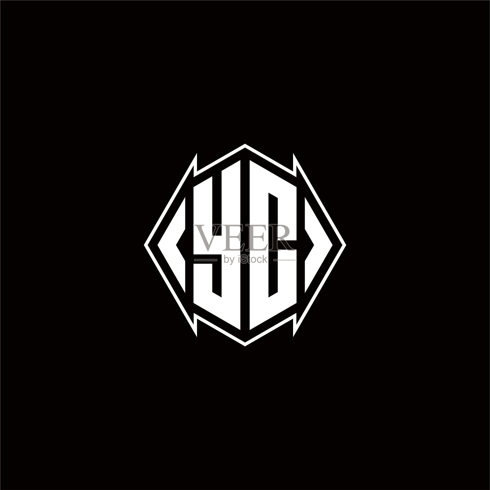 Yc标志字母与盾形设计插画图片素材