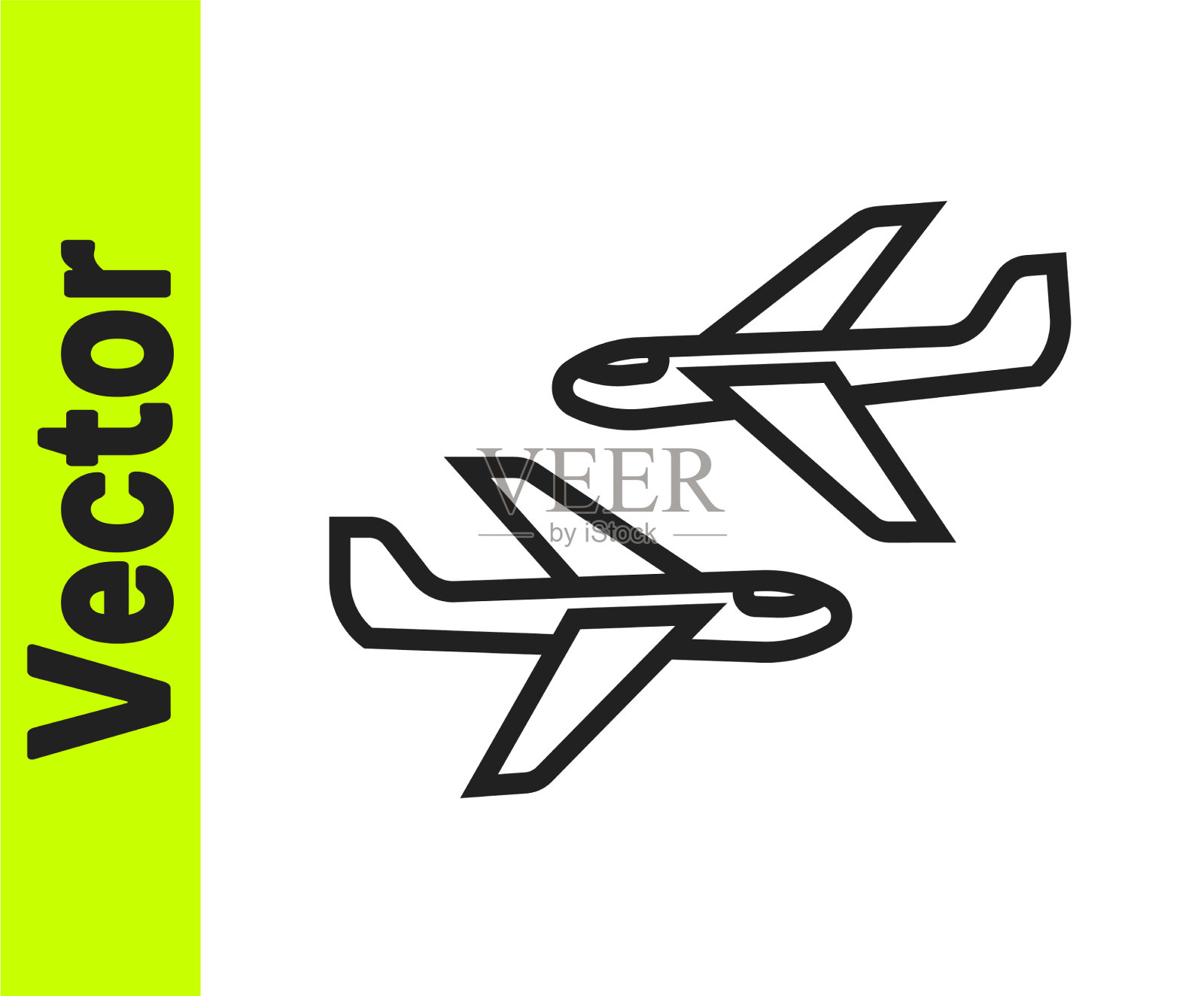 黑线平面图标隔离在白色背景插画图片素材